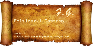 Foltinszki Gaszton névjegykártya